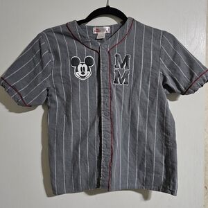 Disney Gray Mickey Mouse Shirt with Red Accents